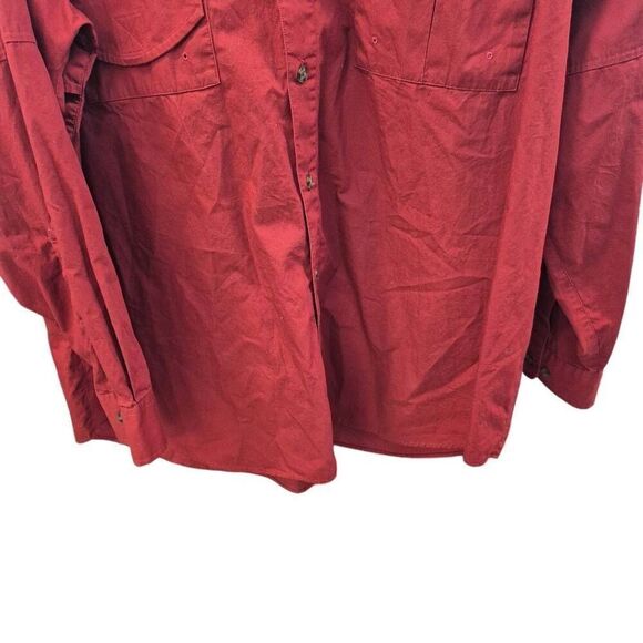 Outfitters Roundtree & Yorke Red Cotton Long Sleeve Vented Button Front Shirt - Picture 8 of 11
